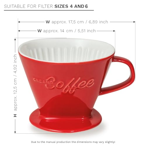XXL Porcelain Coffee Dripper Red
