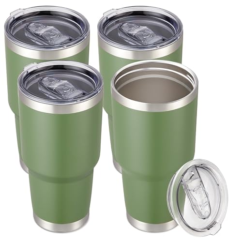 30 oz Tumbler with Lid Stainless Steel Tumblers Bulk (4 Count)