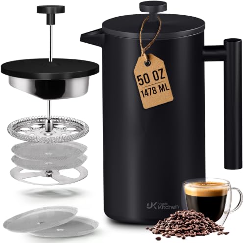 304 Grade Stainless Steel French Press 50 Oz