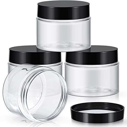 4 Pcs Plastic Jars Wide Mouth with Lids