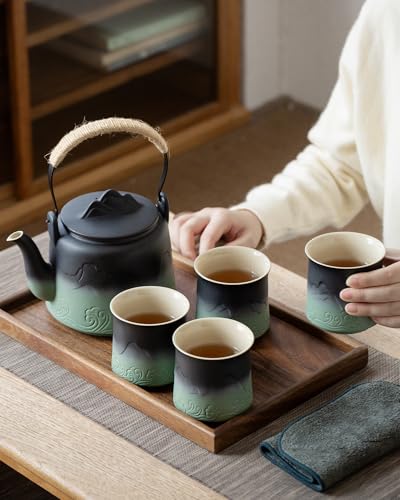 Japanese Teapot Set with 4 Cups