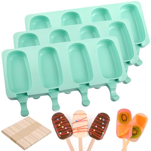 Large Oval 4 Cavities Silicone Popsicle Molds (4 Count)