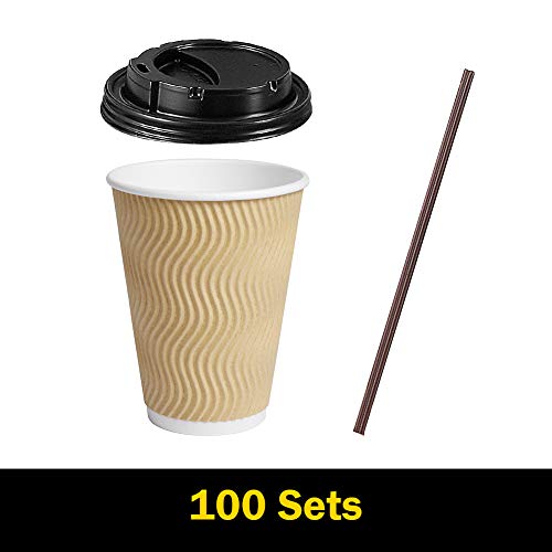 Disposable Paper Coffee Cups with Lids