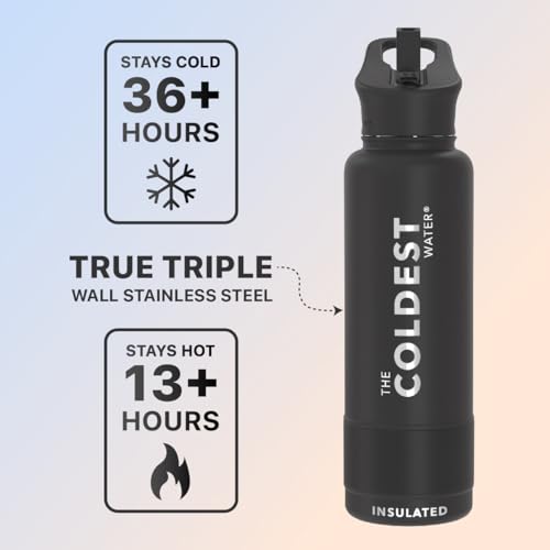 Coldest Insulated Water Bottle with Straw Lid