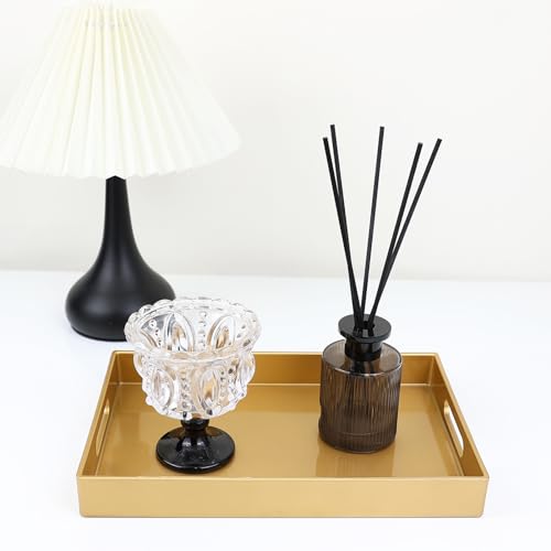 Gold Bathroom Vanity Tray with Handles for Dresser Tops