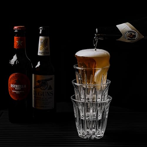 Shot Glasses Set of 6 Small Glass Cups 3OZ Latte Glasses for Espresso (6 Count)