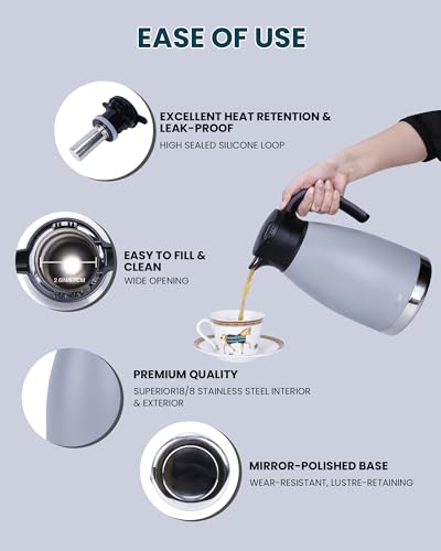 74oz Large Thermal Coffee Carafe with Infuser