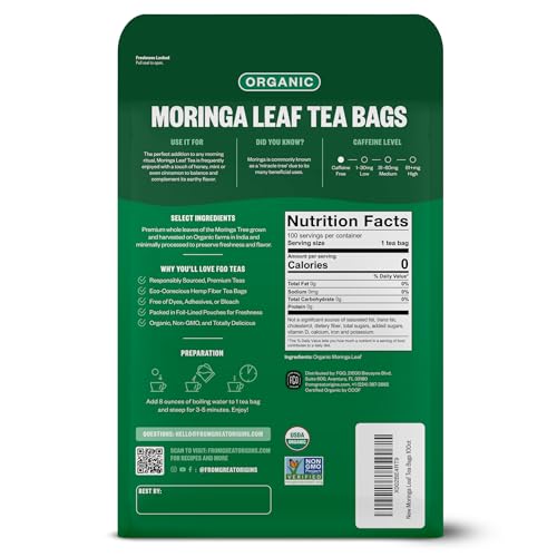 Organic Moringa Tea (100 Count)