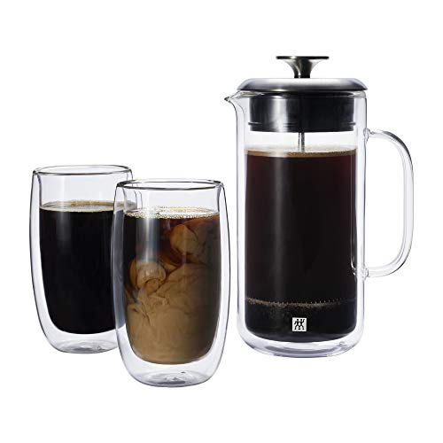 Sorrento Double Wall French Press and Latte Glass (3 Count)