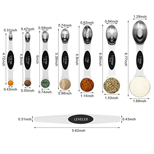 8 PCS Black Magnetic Measuring Spoons Set