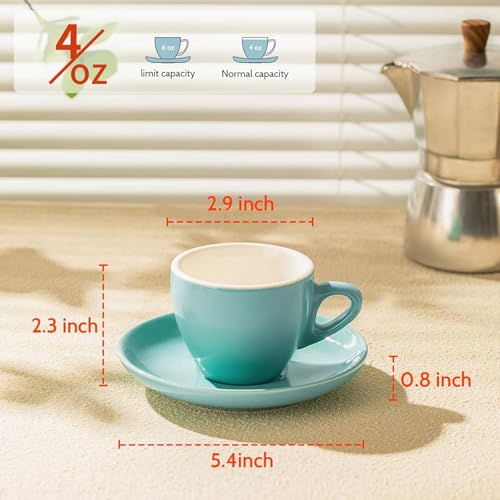 Espresso Cups with Saucers (4 Count)