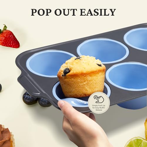 Jumbo Silicone Muffin Pan with Metal Frame