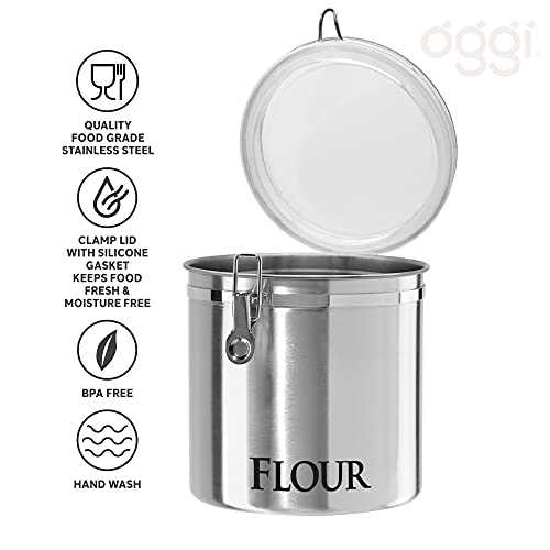 Jumbo 8" Stainless Steel Flour Clamp Canister