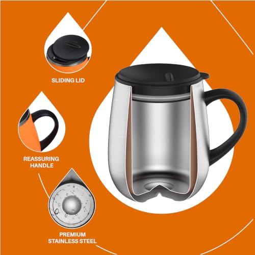 16 oz Insulated Coffee Mug with Lid and Handle