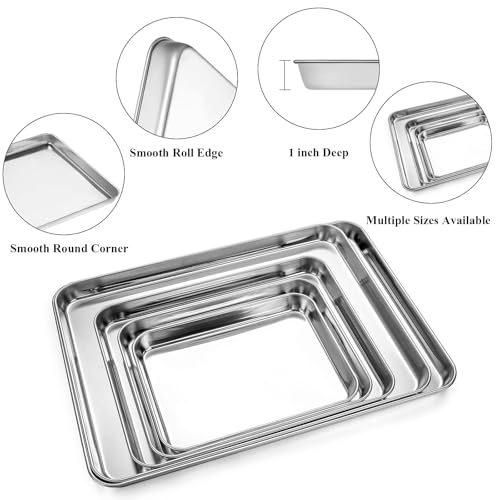 Stainless Steel Baking Sheet Cookie Sheet Pan with Cooling Rack Set of 4