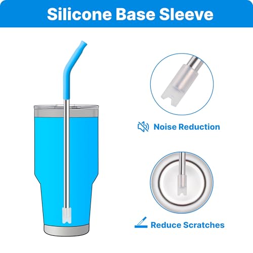 Metal Straws with Silicone Tip for 30 oz YETI Tumbler (4 Count)