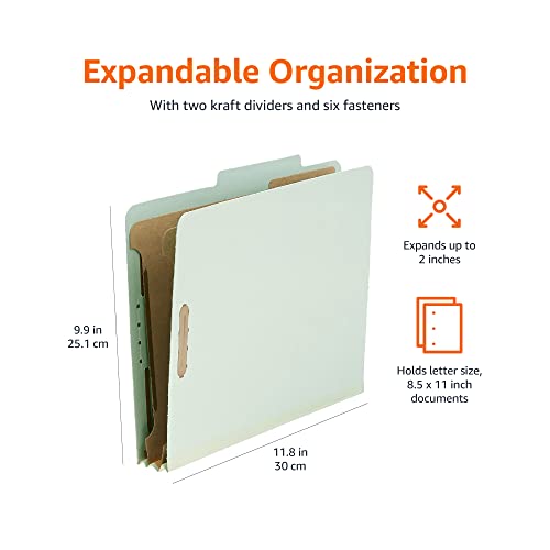 Sturdy Pressboard Classification File Folders with Fasteners (10 Count)