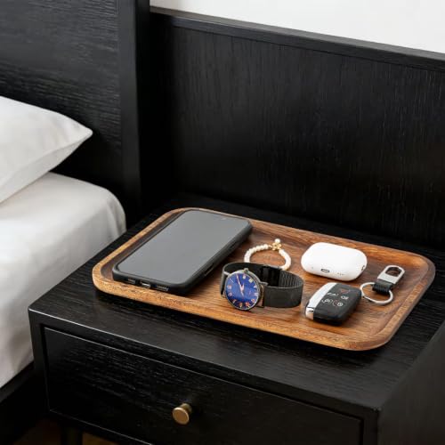 Serving Acacia Wood Valet Tray for Men Women