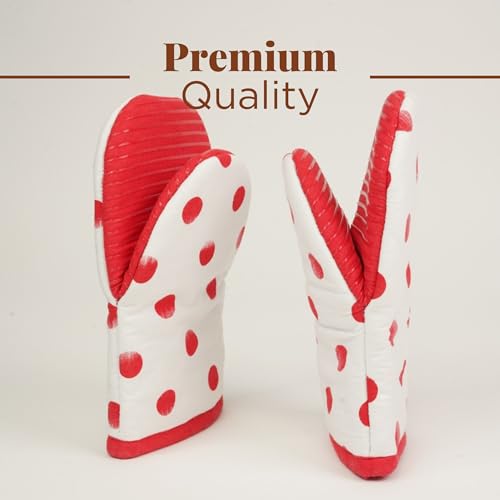 Oven Mitts Polka Dot Red (2 Count)