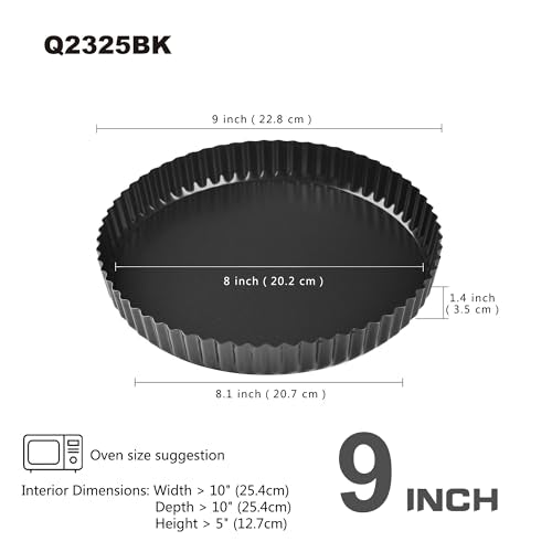9 Inch Round Tart Pan with Loose Removable Bottom