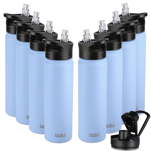Insulated Water Bottle 22 oz Double Wall Stainless Steel Water Bottle Wide Mouth with Straw Lid & Spout Lid Keeps Cold or Hot