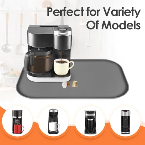 Silicone Coffee Maker Mat with Lip for Countertops