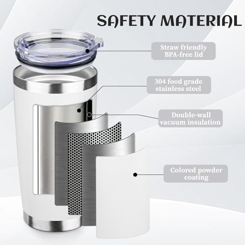 6 Pack 20oz Stainless Steel Travel Coffee Tumbler