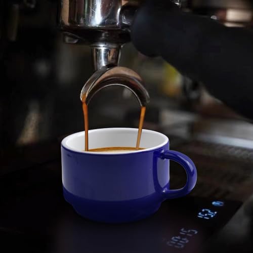 Premium Espresso Shot Cups and Saucers Set with Espresso Stainless Steel Spoons (6 Count)