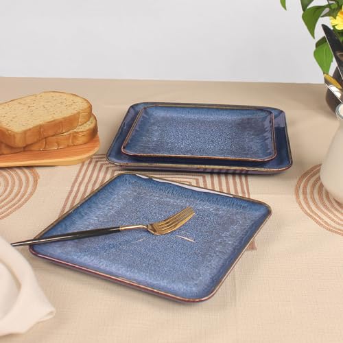 4 piece ceramic dinner plate set (4 Count)