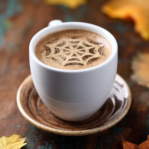Coffee Stencils and Cookies Decoration 14Pcs 2.8”x2.8” and 4.3”x4.3”