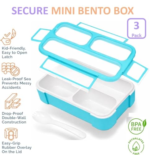 Small Snack Box Containers for Kids (3 Count)