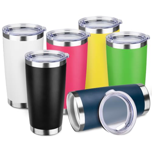 6 Pack 20oz Stainless Steel Travel Coffee Tumbler