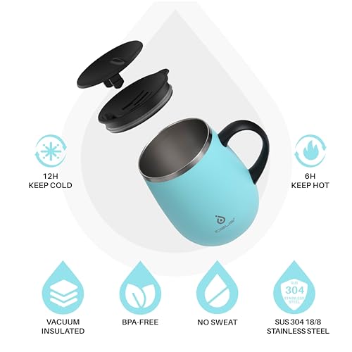 16 oz Insulated Coffee Mug with Lid and Handle
