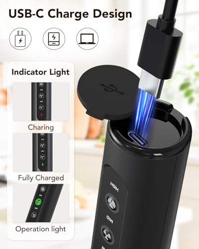 3-in-1 Electric Milk Frother with Stand, Rechargeable LED Display & 3 Speeds - Portable Whisk for Coffee, Protein Shakes, Baking - Makes Latte, Cappuccino, Matcha Foam -Blk (Rechargeable with stand)