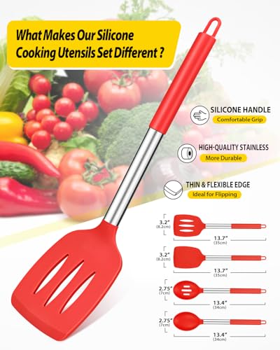 Pack of 4 Silicone Cooking Utensils Set (4 Count)