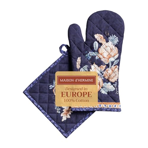 100% Cotton Oven Mitt & Pot Holder Set (2 Count)