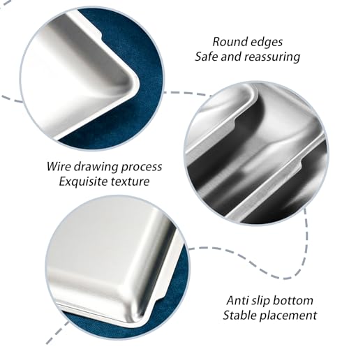 3Pcs 304 Stainless Steel Food Serving Tray