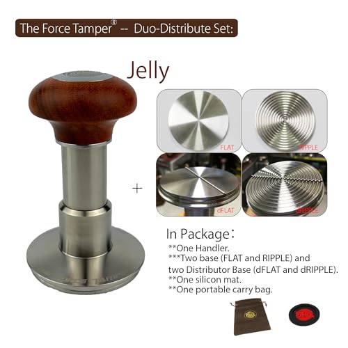 58.50mm Duo Dis Set Reddish Brown Wooden Jellyfish Handle Coffee Tamper
