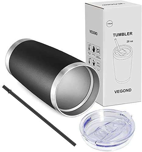20oz Tumbler with Lid and Straw Stainless Steel Tumbler Cup Bulk Vacuum Insulated Double Wall Travel Coffee Mug Powder Coated Coffee Cup (6 Count)