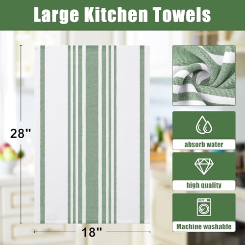 Premium Cotton Stripe Kitchen Towels 6 Pack (6 Count)