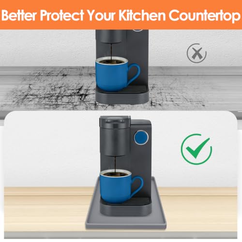 Silicone Coffee Maker Mat with Lip for Countertops