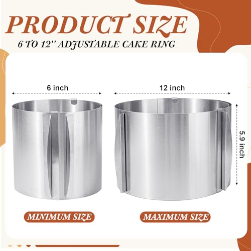1 Pcs Extra High 15cm Cake Ring 6 to 12 Inch Adjustable Cake Mold