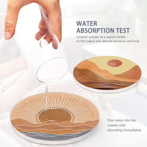 6 Pcs Coasters for Drinks with Holder