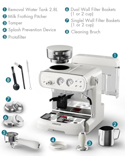 Espresso Machine with Grinder and Milk Frother