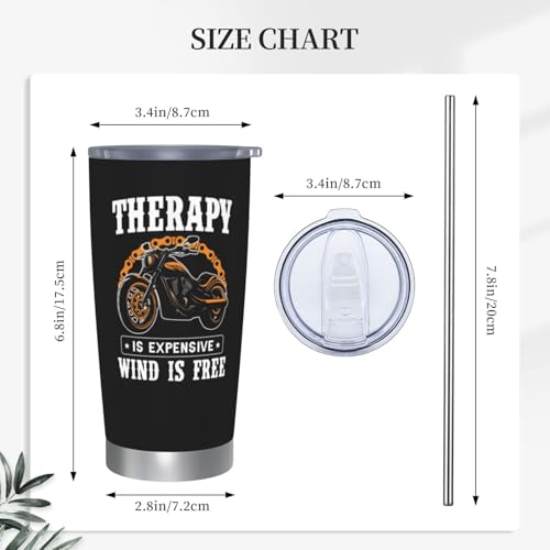 Therapy Is Expensive Wind Is Free Stainless Steel Tumbler 20 oz (20 Count)