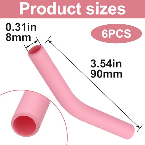 6pcs Food Grade Silicone Straw Tips (6 Count)