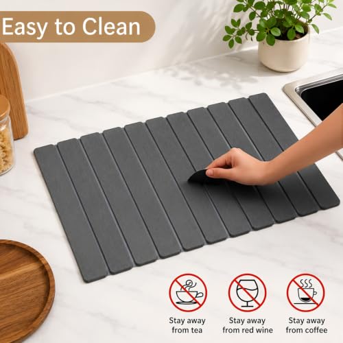 Extra Large Stone Dish Drying Mat for Kitchen Counter