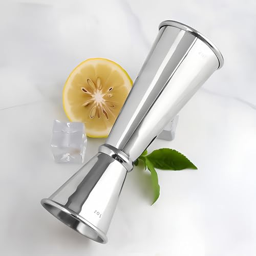 2-Piece Dual-Sided Bartending Jigger Set - 1oz & 2oz Measured Markings, 304 Stainless Steel, Food-Grade Cocktail Measuring Tool for Professional & Home Bars (2 Count)