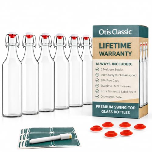 Clear Swing Top Glass Bottles (6 Count)