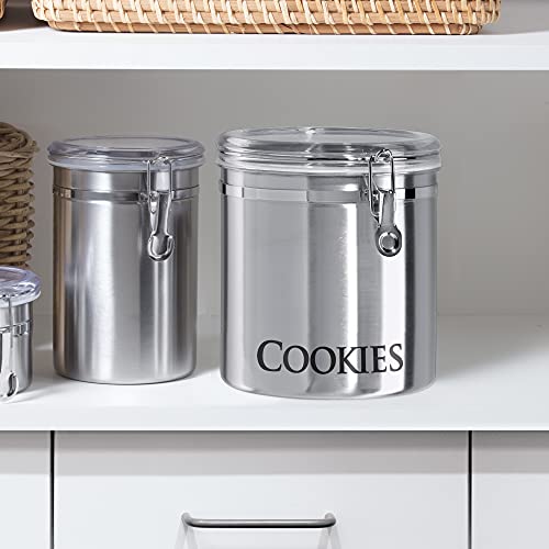 Jumbo 8" Stainless Steel Cookies Clamp Canister